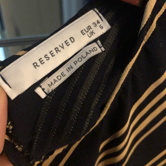 RESERVED Black Golden Striped Flowy Midi Dress Normcore - Picture 3 of 5